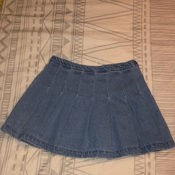 pleated denim skirt forever 21